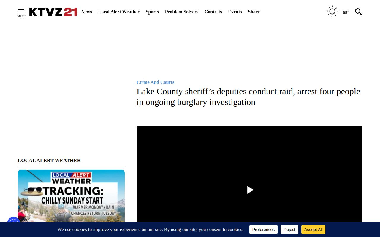 Lake County crime news record from a dated KTVZ Crime and Courts report